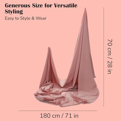Premium Jersey Hijab Scarves -Turban Head Wraps for Women, Fashion Headbands Long Plain Muslim Shawls - color: Light Pink