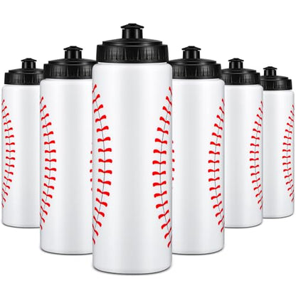 Yaomiao Baseball Water Bottle Bulk Reusable Sports Bottle 20 oz Squeeze Baseball Accessories Gifts School Sports