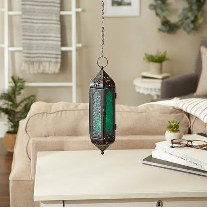 Zings & Thingz 57070457 Blue Hanging Lantern, Black