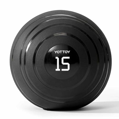 YOTTOY Medicine Ball for Exercise-slam Ball for 6&10&15 lb,Non Slip Grip,Durable Construction,Sand Filling Training,Workout,Gym for Man&Woman
