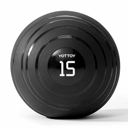 YOTTOY Medicine Ball for Exercise-slam Ball for 6&10&15 lb,Non Slip Grip,Durable Construction,Sand Filling Training,Workout,Gym for Man&Woman
