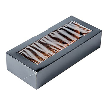 Restaurantware Sakura Vision 8 x 3.5 x 1.8 Inch Sushi Boxes 50 Disposable Take Out Boxes - Built-In Lid Clear Window Black Paper Rectangle Boxes For Sushi Maki Or Sashimi - size: Medium