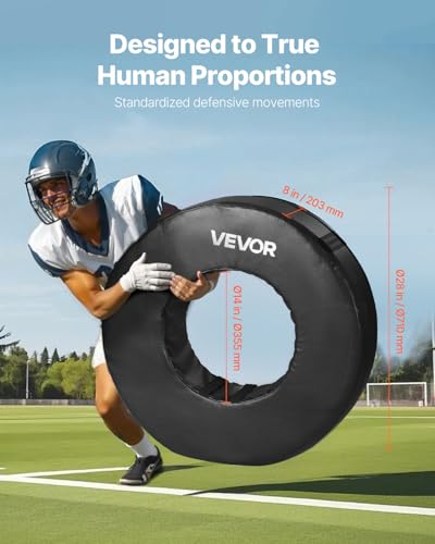 VEVOR PVC Step Over Dummy, High-Density Sponge Blocking Pad Equipment, Heavy Duty Tackle Dummies with Handles, Great for Footwork Drills Sports Training Practice - size: 1PC Tackle Wheel 28*8inch