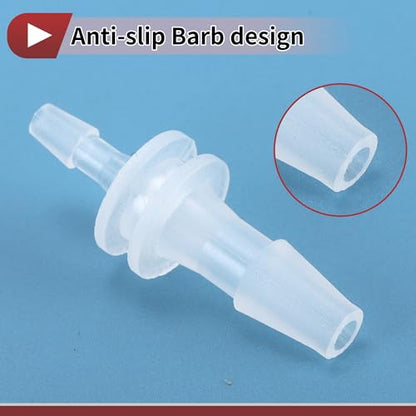 Plastic Hose Barb Fitting 3/32" x 5/32" OD Barb Straight Through Pipe Connector Clear 5 Pcs - size: 3/32"-5/32"