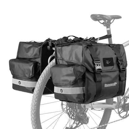 Rhinowalk Bike Pannier Bag for Bicycle Rear Rack Bag 22/40/50L Cycling Saddle Bag Luggage Storage Bag for Long Distance with Rain Cover - color: 40L