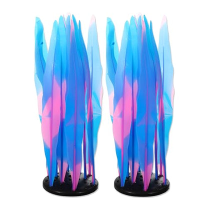 Aquarium Glowing Kelp Plant, Soft Silicone Glowing Decorations Blue 2pcs - color: Blue