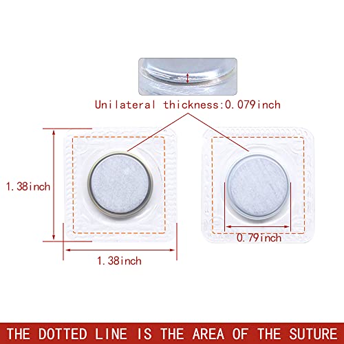 SEMINI Hidden Sew Magnetic Snap Invisible Hidden Sew in PVC Hidden Purse Closure for Fastener Handbag Cloth Clasp DIY Craft Sewing Tools (20mm) - size: 20mm,circular