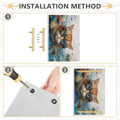 Cat Fish Vanity Tray,Bathroom Tray,Jewelry Storage Dresser Tray Kitchen Sink Toilet Tank Tray Organizer for Candle Plant Perfume Shampoo Towel Home Decor 7.87 * 11.81in 2011086