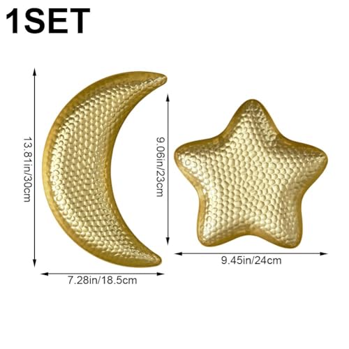 2pcs Ramadan Dessert Tray Metal Serving Plate Small Dinner Dish for Islam Muslim Party Family Gathering Dinning Table Decoration