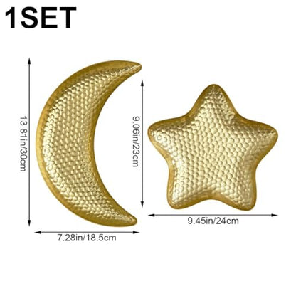 2pcs Ramadan Dessert Tray Metal Serving Plate Small Dinner Dish for Islam Muslim Party Family Gathering Dinning Table Decoration