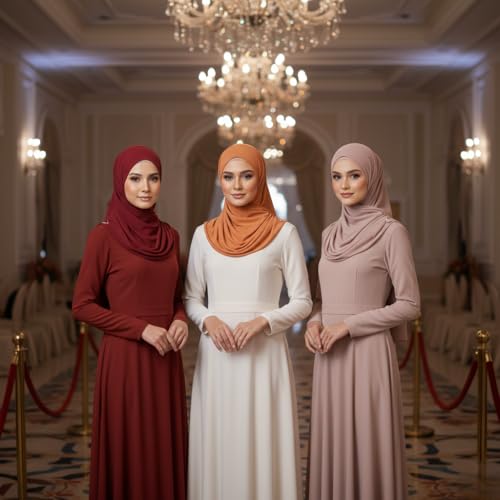 NOOR Chiffon Hijab Set for Women - Pack of 5 Lightweight Non-Slip Scarves, Premium Breathable Fabric, Gift-Ready Packaging - color: Mix Colors 13