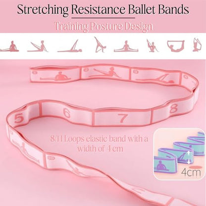 Multi-Loop Stretch Band - Yoga, Pilates, Ballet, and Physical Therapy Stretching Strap for Flexibility, Leg Stretching, and Exercise - Durable Stretching Equipment - color: Blue - 11 Loops
