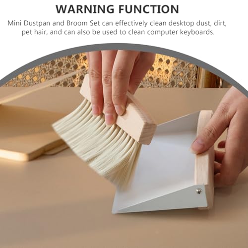 Kids Window Cleaner Stainless Steel Cleaner Mini Dustpan and Brush Set Wood Small Metal Pan Natural Table Handy Brush for Sweeping Home Kitchen Car Office Storage Bin