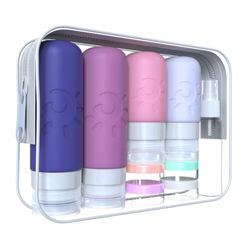 Zafit 18 Pack travel Bottles for Toiletries, TSA Approved Silicone Travel Containers Leak Proof Refillable Travel Accessories for Shampoo Conditioner Lotion Body Wash(Multicolored I) - color: Multicolored I