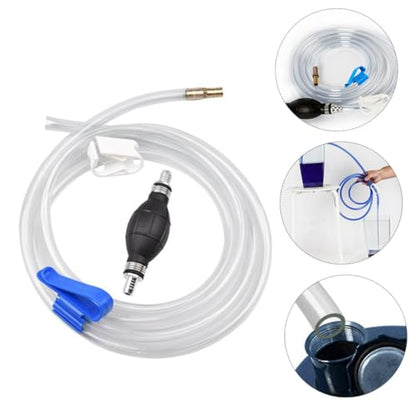 Kichvoe Manual Siphon Pump Hose Set for Water and Oil Transfer, Vehicle Guide Oil Tube with Suction Function, Practical Multi-use Handheld Suction Hose for Automotive and Aquarium Water