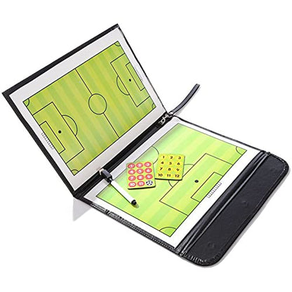 Soccer Coaching Board, Soccer Training Equipment, Football Soccer Tactic Board Coach's Coaching Strategy Clipboard Foldable Dry Erase Whiteboard