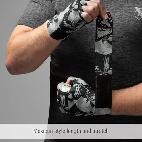 Hayabusa Marvel Hero Elite Mexican Style Boxing Hand Wraps for Men & Women - color: The Punisher