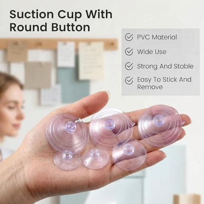 JJUNW 8pcs Sponge Holder Suction, 2 Inch and 2.5 Inch PVC Heavy Replacement Suction Cups for Sponge Holder, Kitchen Sink Caddy Suction Cup, suction cups for sink caddy