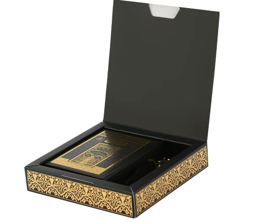Prien Muslim Gifts for Eid, Gilt Covered Gift Box, Silvered Quran Gifts for Ramadan Mosque, Pearl Prayer Beads, Islamic Portable Boxes Women, Mawlid Gift Set for Birthday, Umrah (Black) - color: Black
