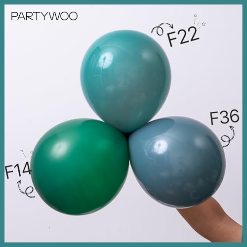 PartyWoo 슬레이트 블루 풍선 140피스 다양한 사이즈 팩 45.7cm(18인치), 30.5cm(12인치), 25.4cm(10인치), 12.7cm(5인치), 네이비 더스티 블루 보헤미안 뉴트럴 풍선 아치 키트, 베이비 샤워, 졸업식, 정글, 바다 생일 파티 장식, 블루-F36 - color: 블루-f36