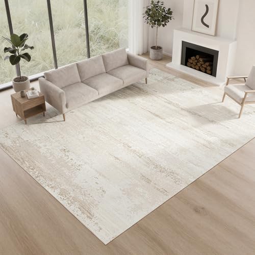 8x10 Neutral Washable Area Rugs for Living Room,Bedroom,Dining Room- Beige - color: Light Brown-light Yellow-beige Brown-white, size: 8' x 10' (Rectangular)