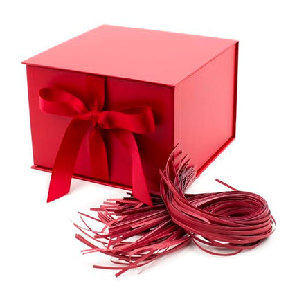 Hallmark Medium Gift Box with Lid and Shredded Paper Fill (Red 7 inch Box) for Birthdays, Graduations, Anniversaries, Christmas, Valentine's Day, All Occasion - color: Red, size: Pack of 1