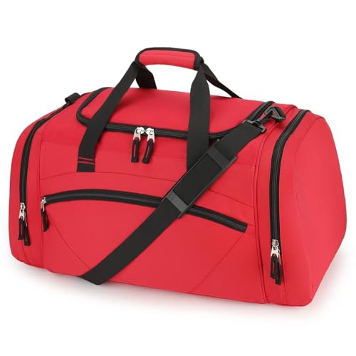 Uarition Mens Gym Bag, 55L Large Sports Duffle Bags, Workout Bags Lightweight, Red - color: Red