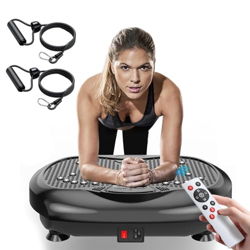 Natini Vibration Plate Exercise Machine - Power Vibrating Plate for Lymphatic Drainage,Whole Body Workout Machine for Women Weight Loss Home Fitness, - style: Black