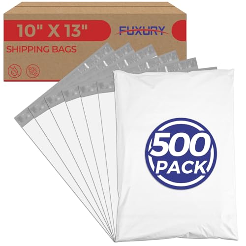 Fuxury Poly Mailers 10x13" 500pcs, Shipping Bags Bulk for Clothes,White | Waterproof Self Seal Mailing Envelopes,Strong Adhesive Packaging Mailers Poly Bags For Clothing Business,Boutique&Online - color: White, size: 10x13" 500pcs