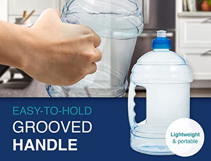 Arrow H2O On The Go Water Bottle, 2.2 Liter - Clear Plastic Bottle with Push Cap & Built-In Handle - Leakproof Design - Ideal for Gym & Sports - BPA Free - Made in USA