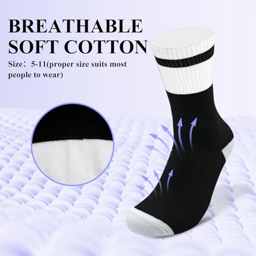 I'm Not Sleeping - Christian Faith Cross Socks Crew Socks, Religious Socks for Adults Teens Prayer, Pastor Gifts - color: Black and White