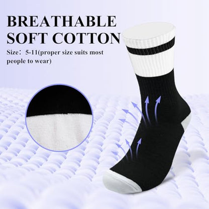I'm Not Sleeping - Christian Faith Cross Socks Crew Socks, Religious Socks for Adults Teens Prayer, Pastor Gifts - color: Black and White