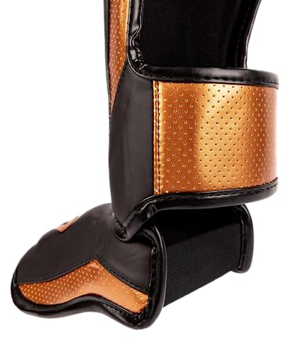 Venum Venum Elite Evo Shin Guards - color: Black/Bronze, size: Large