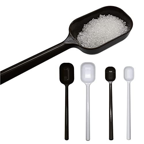 EIKS 4-Pcs Long Handle Scoop Measuring Spoons, Work Well for Deep Jars | For Dry and Liquid Ingredients, Coffee bean, Salts, Sugar, Syrup Honey, Apply for Kitchen Cooking Baking