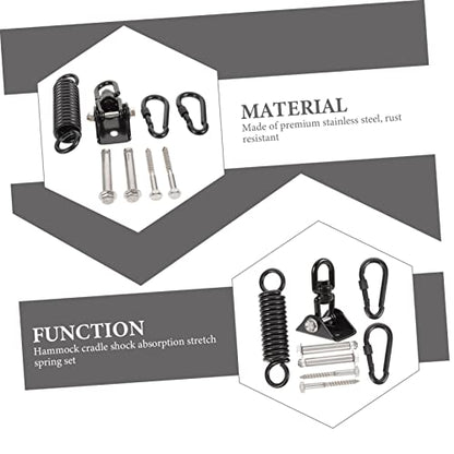 Stainless Steel Heavy Bag Suspension Hook Set for Boxing Punching Bag Bracket Spring Shock Absorbent Adjustable Design for Home Gym and Outdoor Use