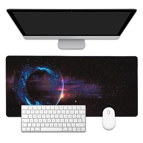 Mouse Pad,Abstract Space Desk Mat for Desktop,Desk Pad with Non-Slip Base and Stitched Edge,Extended Mousepad for Office and Home 35.4X15.7 Inch - color: Abstract Space