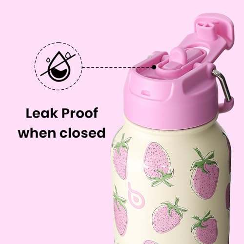 BOTTLE BOTTLE 32oz Insulated Water Bottle with Pill Box | Stainless Steel,Sport Water Bottle, with Straw Dual-use Lid and Pill Box, Design for Gym - color: Sweet Berry