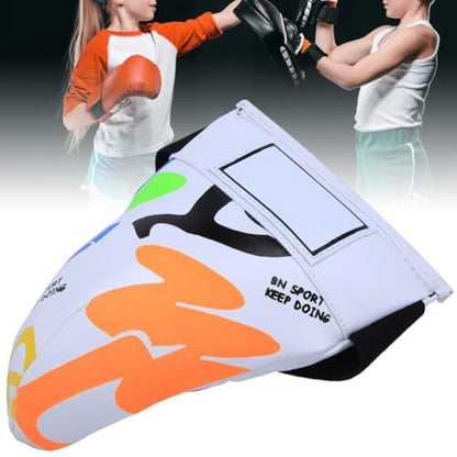 HERCHR Children Groin Guard, Boxing Kickboxing MMA Muay Thai Sparring Groin Guard Protective Gear for Sanda Taekwondo Training - color: White