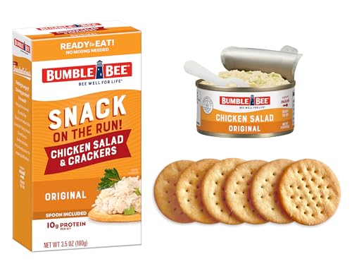 Bumble Bee Snack On The Run! Protein Snack Pack - Original Chicken Salad with Crackers - 10g Protein per Box - Ready to Eat Easy-Open Canned Chicken Salad (Pack of 1) - size: 3.5 Ounce (Pack of 1)