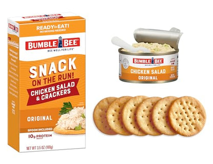 Bumble Bee Snack On The Run! Protein Snack Pack - Original Chicken Salad with Crackers - 10g Protein per Box - Ready to Eat Easy-Open Canned Chicken Salad (Pack of 1) - size: 3.5 Ounce (Pack of 1)