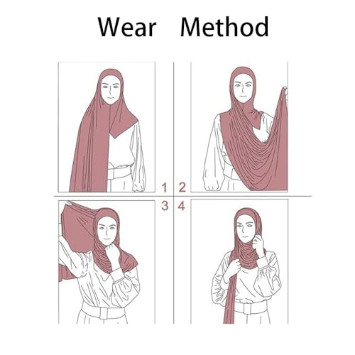 Pre-sewn Instant Hijab Non-slip Scarf for Women Modal Jersey Head Scarf Wrap for Women - color: Black