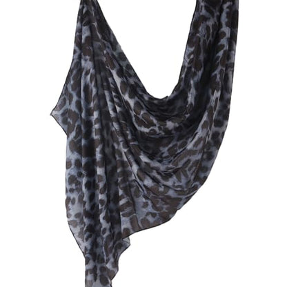 Hijab Scarf for Women Fashion Printed Modal Hijab Head Wrap Scarves Lightweight Long Scarf Shawls - color: Grey Leopard