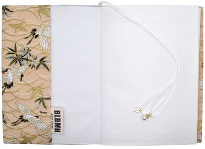 BLBMH A5 Fabric Book Cover for Paperback Journal Notebook Women - Crane - color: Crane, size: 8.3in