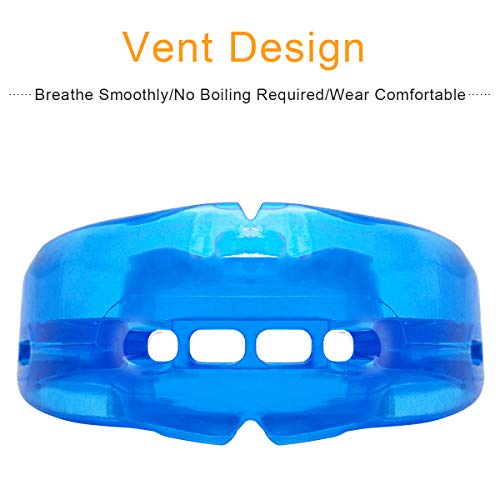 Coolrunner Double Braces Mouth Guard, Sports Athletic Mouth Guards Youth Mouthguard for Upper and Lower Teeth Protection Required for Youth, Teenager and Adults (Blue) (Blue)