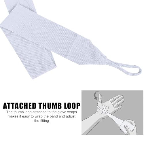 FARABI Kids Boxing Hand Wraps 100 Inches Long Junior Hand Wraps Boxing Hand Wraps Muay Thai Hand Wraps MMA Boxing Hand Wraps Men Boxing Hand Wraps Kids Boxing Hand Wraps Inner Gloves - color: White