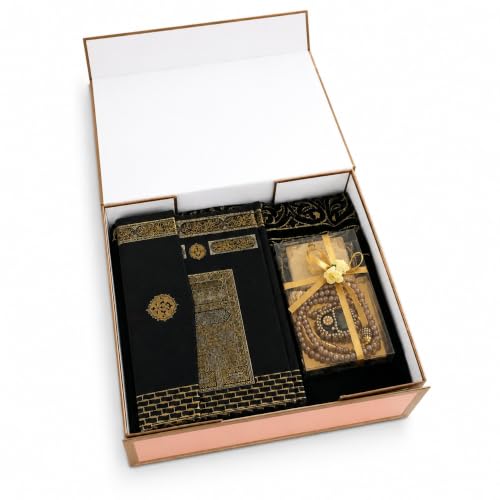 Luxury Islamic Gift Set - Women & Men – Quran, Prayer Mat, 99 Bead Tasbih, Digital Tasbeeh Counter & Mini Quran in Elegant Gift Box – Ramadan, Eid, Hajj, Umrah, Wedding & Muslim Gifts
