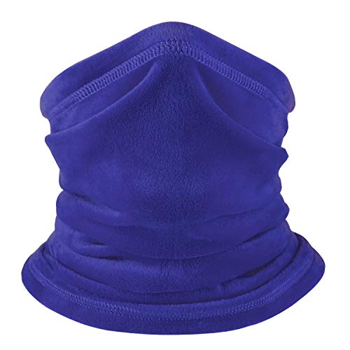 Polar Fleece Neck Warmer - Windproof Winter Neck Gaiter Cold Weather Face Mask For Men Women - 1 Pack - color: 1 Pack Bright Blue