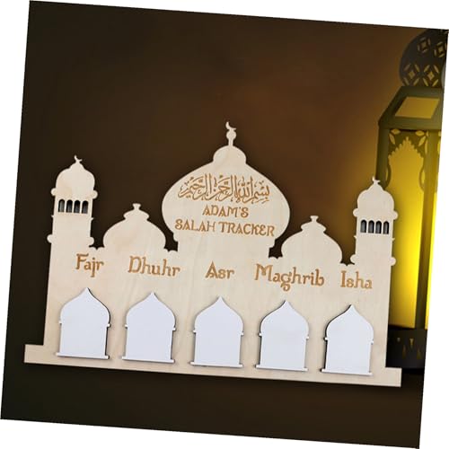 Ramadan Decorative Calendar Wooden Eid Mubarak Wall Hanging Ornament for Home Decor Countdown to Eid for Ramadan Decorations and Festive Atmosphere