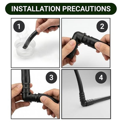 5 Pack 3/4 Inch PVC Elbow Fittings | 90° Hose Barb Adapter | Schedule 40 Tube Connector | Black PVC Water Hose Elbows - size: 3/4" Insert-5pcs, style: Elbow