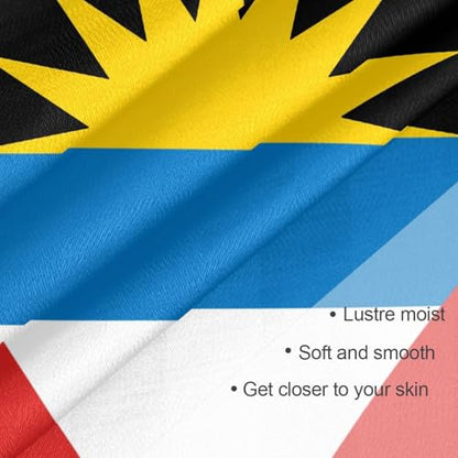 Bandana Square Head Scarf for Women Satin Hair Wrap Fashion Headband 27" - color: Antigua and Barbuda Flag
